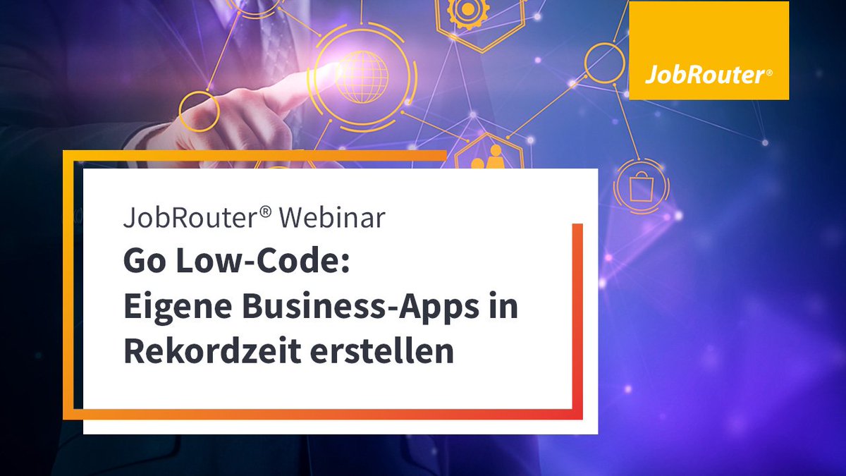 jobrouter's tweet image. Was ist Low-Code Entwicklung?

Antworten darauf erhalten Sie in unserem Webinar &quot;Go Low-Code: Eigene Business-Apps in Rekordzeit erstellen&quot;.

Jetzt Anmelden:
➡️ jobrouter.com/de/go-low-code…?
#lowcode #Prozessdigitalisierung #JobRouter