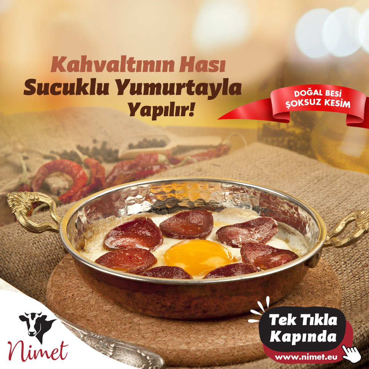 Kahvaltının hası sucuklu yumurtayla yapılır. Taze demlenmiş bir çayla birlikte tadından yenmez 😋
.
Genießen Sie Ihr Frühstück mit Wursteiern und frisch gebrühtem Tee 😋
#nimet #tazeet #helalkesim #doğalbesi #bioet #turkey #germany
