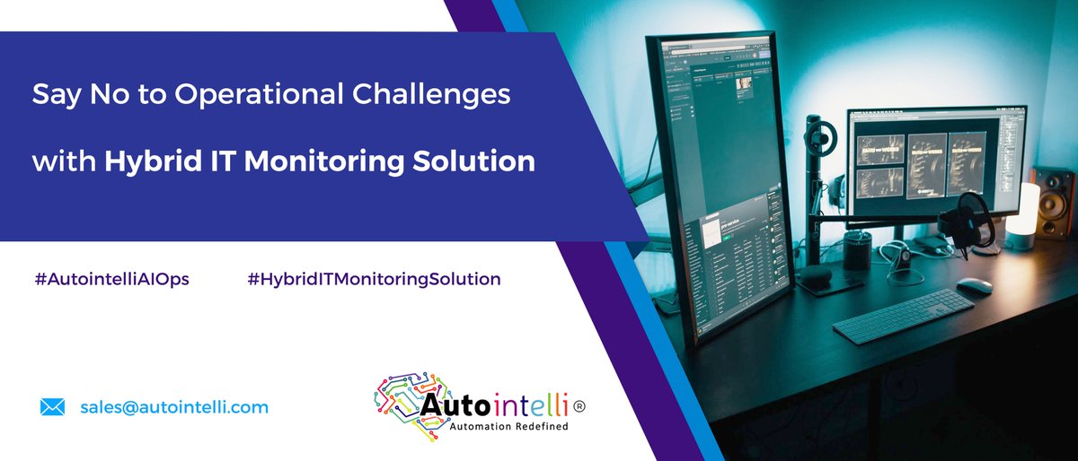 autointelli's tweet image. Learn how #AutointelliAIOpsSolution -- #HybridITMonitoring is used to monitor various #ITApplications and #OrganizationalAssets in one place.
To learn more, click here: bit.ly/2ohUYFr. 
 #Automation #AIOps #Automation #AutomationRedefined  #AssetsMonitoring #ITSM