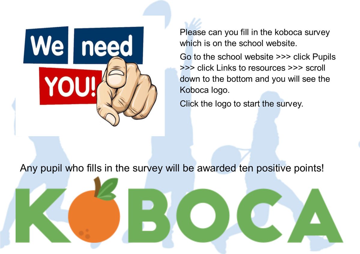Please could all pupils fill in the survey.