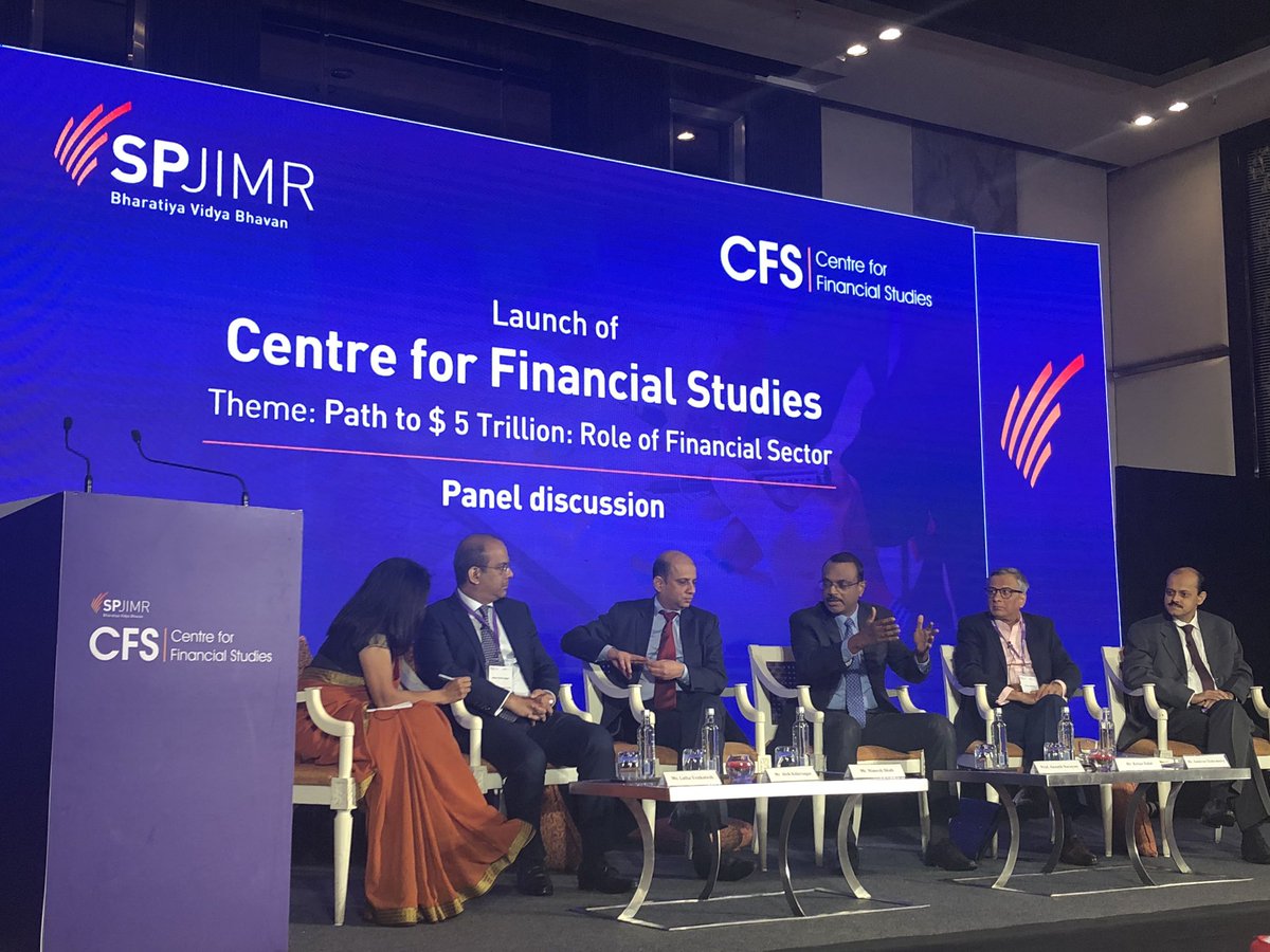 RatikaPGore's tweet photo. ‘Current Financial ecosystem is not ready to fuel the growth required, but resolutions exist, talks like these may bring out a few’... says panel at @SPJIMR launch of Center of a Financial Studies #CFSLaunch https://t.co/ujqoZuAKc8
