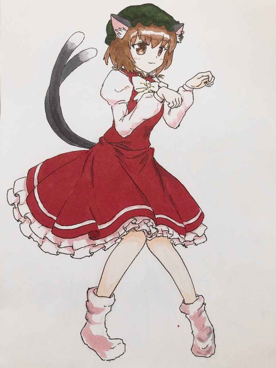 O Xrhsths たきつつき Sto Twitter ちぇぇぇぇぇぇええん 今日は橙の日 ということで橙ちゃん描きました 東方project イラスト 橙 10月10日は橙の日 タキのお絵描き