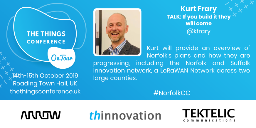 If you build it, they will come! 

<a href="/KFrary/">Kurt Frary</a> CTO at <a href="/NorfolkCC/">Norfolk County Council</a> will be giving us an insighful look at #Norfolk's plans and how they are progressing with their LoRaWAN depolyment.

More: thethingsconference.uk/agenda/

#iot #lpwan #smartcounty #SmartNorfolk