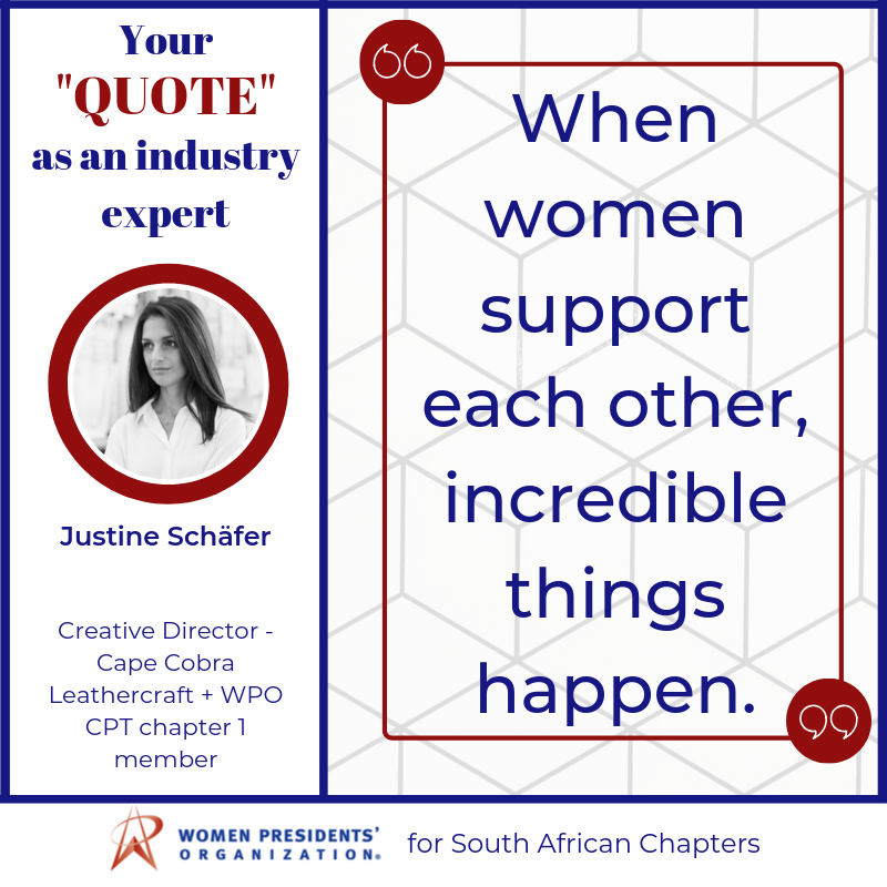 WPO_SouthAfrica's tweet photo. Cape Cobra, leathercraft professionals manufacturing luxury exotic handbags and accessories made in South Africa since 1972. https://t.co/vWMDgcMf0B #MembersInTheRoom #Quotes #WPOsouthafrica #WPO #womenentrepreneurs #success #winning https://t.co/xT98BlswyD