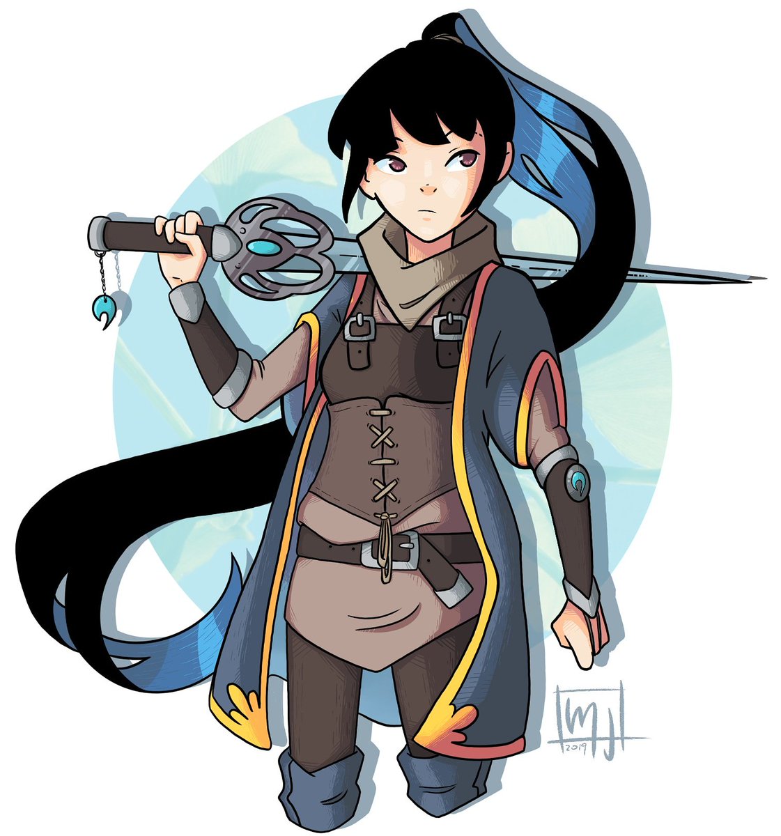 thaNurse's tweet image. Este año no estoy haciendo el #inktober así que he decidido colorear un dibujo del año pasado :D Espero que os guste ⚔️🌿

#Inktober2018