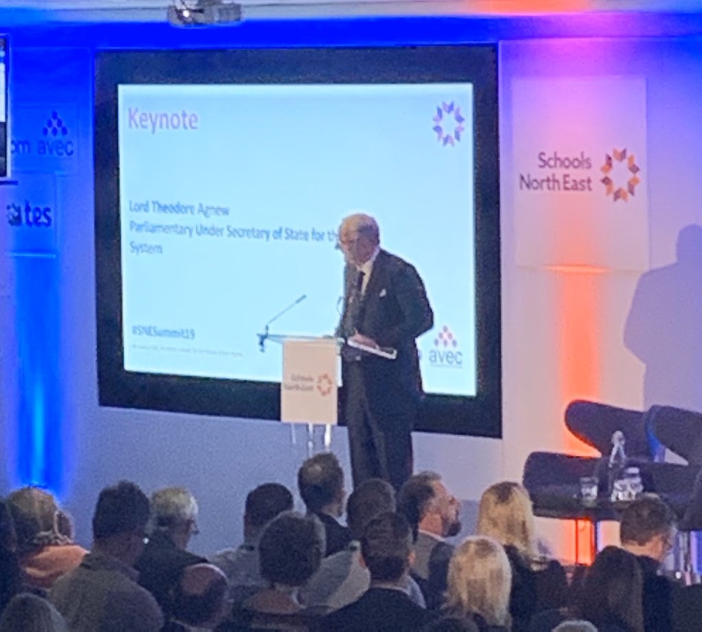 EdNorthUK's tweet photo. Lord Theodore Agnew discussing the state of Education in the North East #SNESummit19 #edutwitter #Ednorth https://t.co/PtMjTXG6iZ