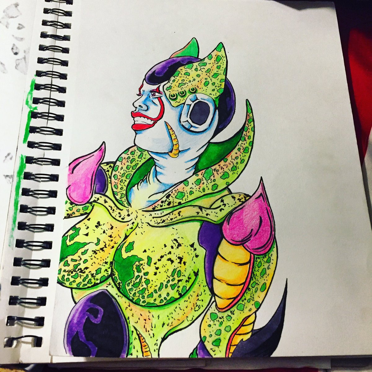 901LeftFree's tweet photo. I’ve added more #shading #shadows #highlights #detail to this #illustration of my #femalevillain based off the famous #dragonballz #DBZvillains #PerfectCell #MajinBuu and #Frieza https://t.co/SqRUJptwkR