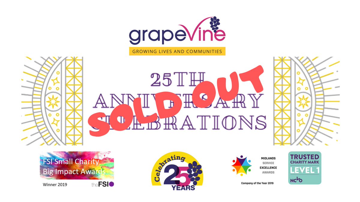 grapevinecandw's tweet photo. So this happened... SOLD OUT! Don't worry if you can't make it to our #25yearsofGrapevine #Impact Event this Saturday (12 Oct) in #Coventry - we'll be sharing moments here throughout the day πΎ πΆ π
#strenghteningpeople #sparkingcommunityaction #shiftingpower #WeAreGrapevine https://t.co/1MokgDqBsZ