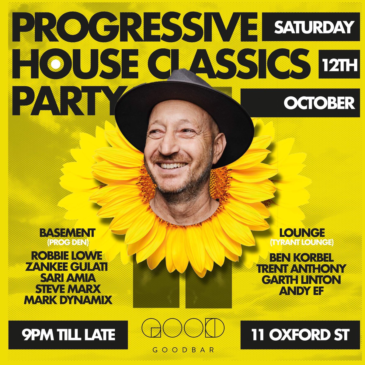 Just a reminder the annual pilgrimage through some of the golden years of Progressive House is this Saturday at Goodbar ! Come join, let’s have some fun 🎉🤙🏽