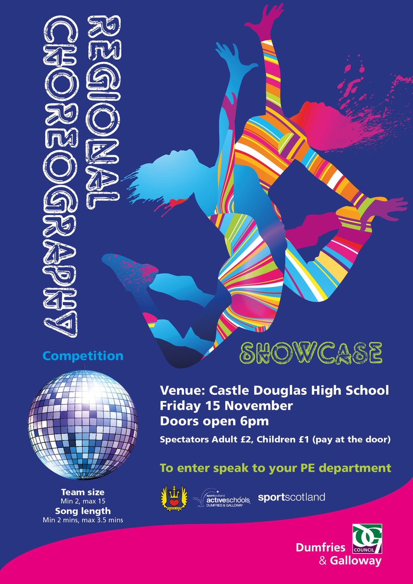 DGCsport's tweet photo. SECONDARY REGIONAL CHOREOGRAPHY COMPETITION  - have you entered?

The regional choreography  competition is to be held in November.
All info has been sent to your PE departments, if your a budding team or Duo &amp; wish to enter speak to your PE department NOW!! 

#schoolsport #dancd https://t.co/N5VkNg8gNg