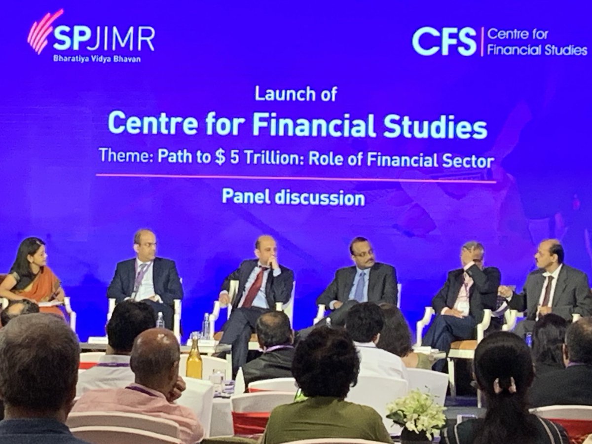 VineetaDwivedi's tweet photo. How to unclog the economy? Asks @latha_venkatesh at Expert panel discussion of @SPJIMR #CFSLaunch. Prof Ananth Narayan @ananthng says we need deep reforms; set up ‘bad bank’ to absorb the NPAs and initiate a whole host of sectoral reforms. @CNBCTV18Live #IamSPJIMR https://t.co/6IbdlBKmxf