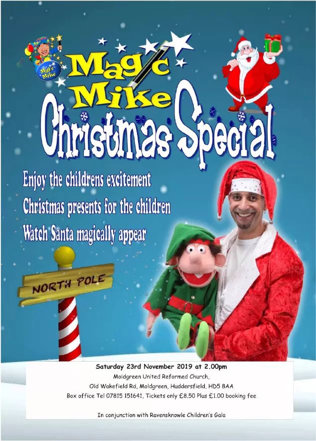 Tickets on sale know via the link or from moldgreen post office. ravensknowlegala.org.uk/events/magic-m…