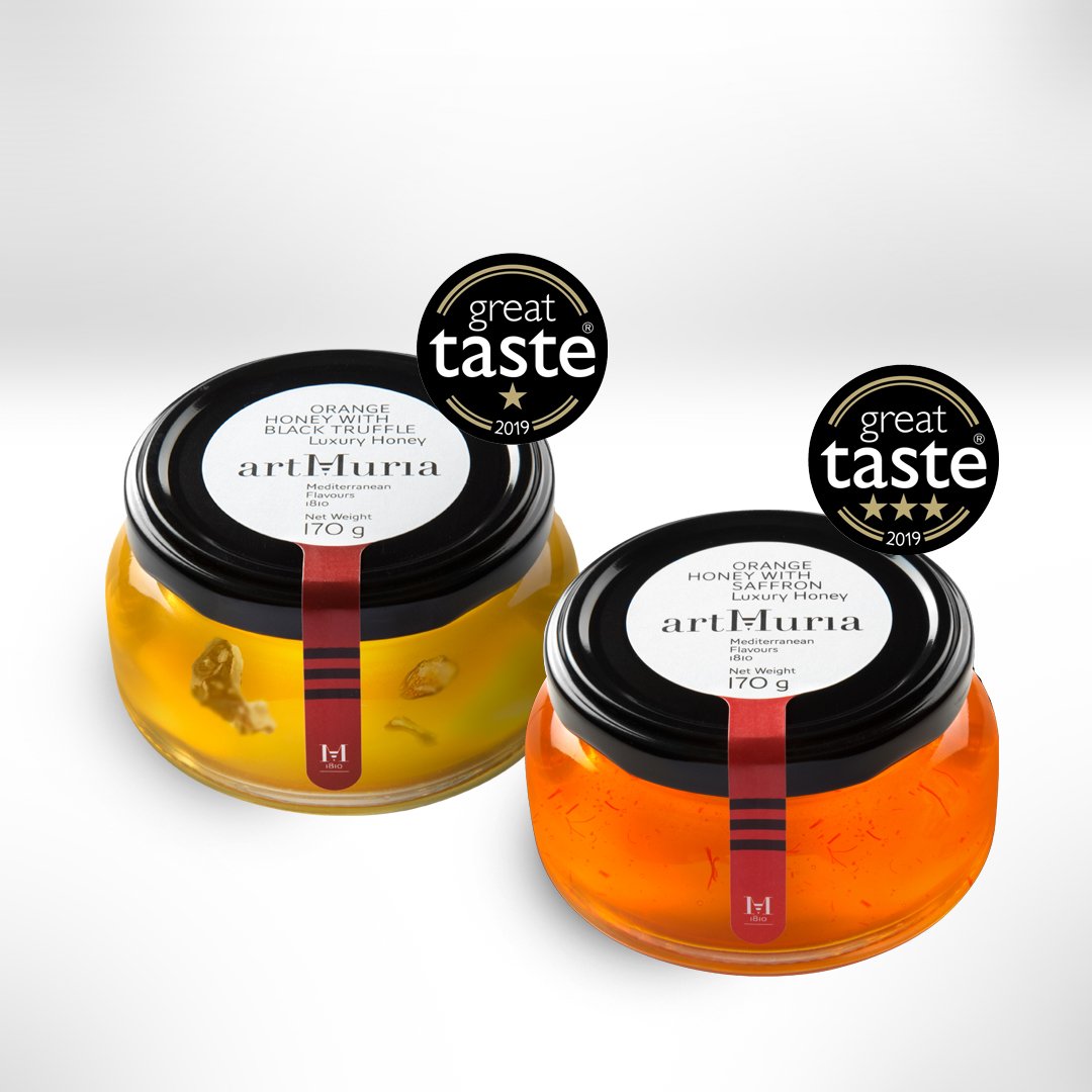 .<a href="/ArtMuria/">artMuria</a>'s variety of Orange honey with saffron, produced using traditional methods in the Tarragonian village El Perelló, has obtained an outstanding three stars award, in the 2019 edition of the London Great Taste Awards, considered the Oscars of food.