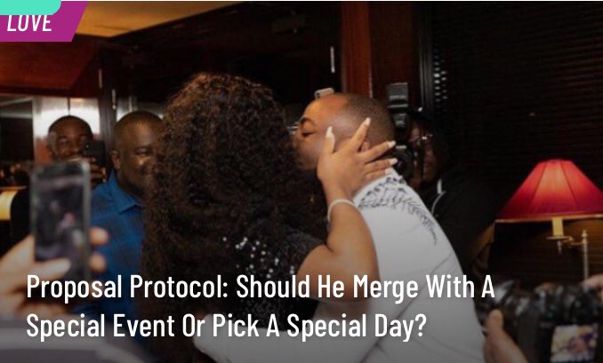 TWmagazineNG's tweet image. Share what kind of proposal you’d like. #TWMagazineNG #TWMagazine #ProposalVideo #ProposalIdeas #Proposal #Davido #DavidoAndChioma
