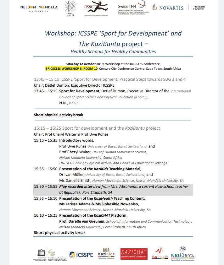 kazibantu's tweet photo. The #SASMA & #BRICSCESS #Congress will take place in #CapeTown on 10-13 October and focus on #HolisticHealth, #SportForDevelopment and #Sustainability.
#Join the @kazibantu project for a #Workshop, program below. https://t.co/QVi50jg8gW