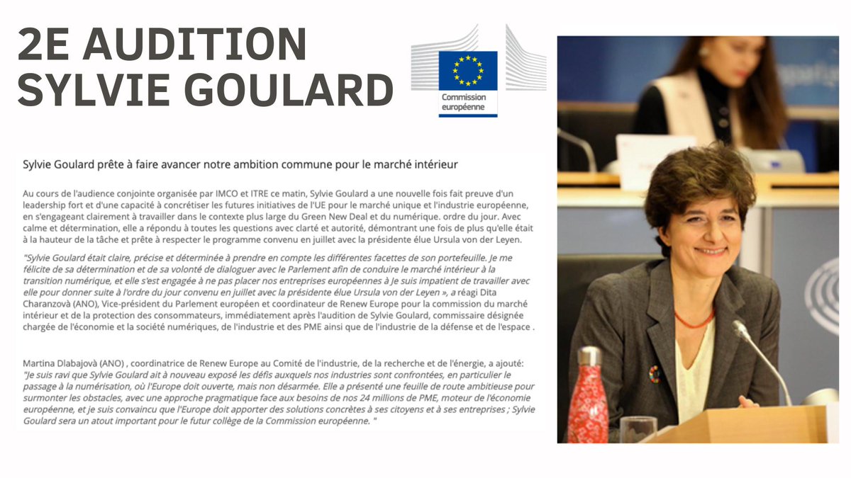 Alors que la réunion des coordinateurs allait commencer, le groupe ADLE, auquel appartient <a href="/GoulardSylvie/">Sylvie Goulard</a> a publié une déclaration dans laquelle il défend sa candidature reneweuropegroup.eu/en/news/1349-s… #Goulard