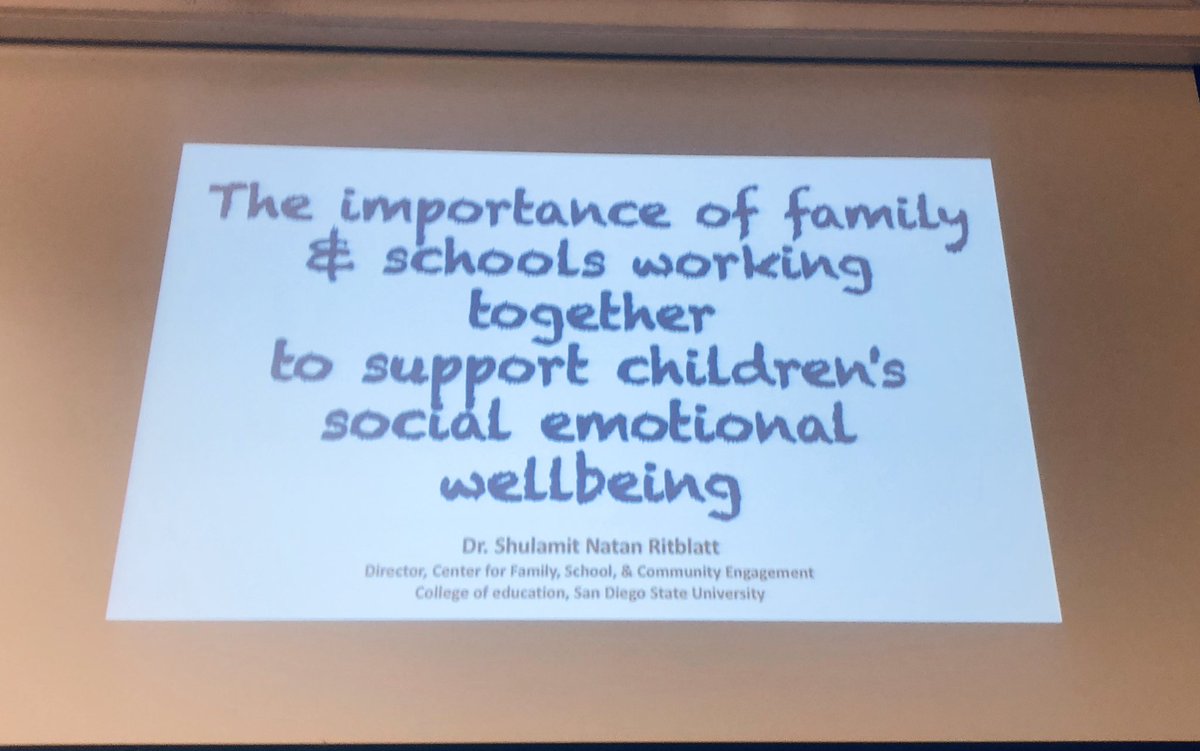 At <a href="/SanDiegoCOE/">San Diego County Office of Education</a>’s Parent-Family Liaison Network meeting &amp; focusing on social-emotional development in children. Dr. Shulamit Ritblatt from <a href="/sdsucoe/">SDSU Education</a> sharing tools on how to strengthen communication with all. #love #empathy #family