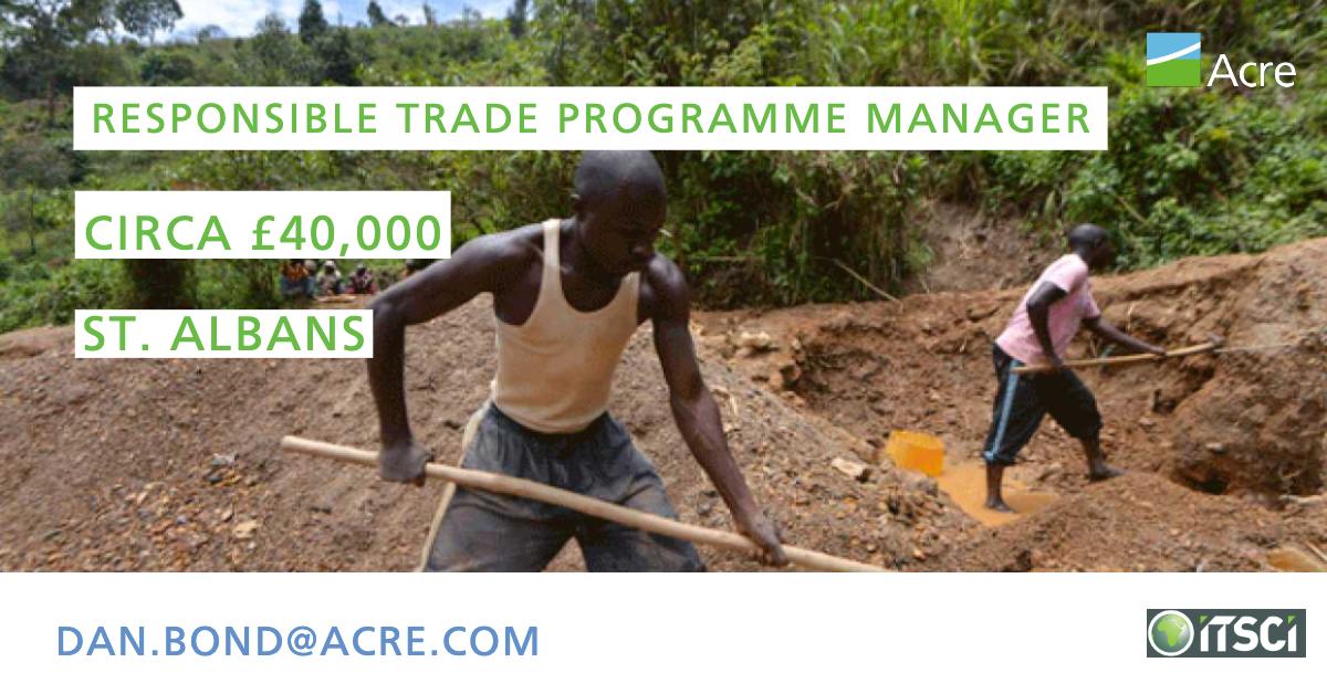 NEW ROLE!! Acre is pleased to be in partnership with the International Tin Association in their search for a Responsible Trade Programme Manager. For more information please go to: bit.ly/2M46GN2 or contact dan.bond@acre.com #iTSCi