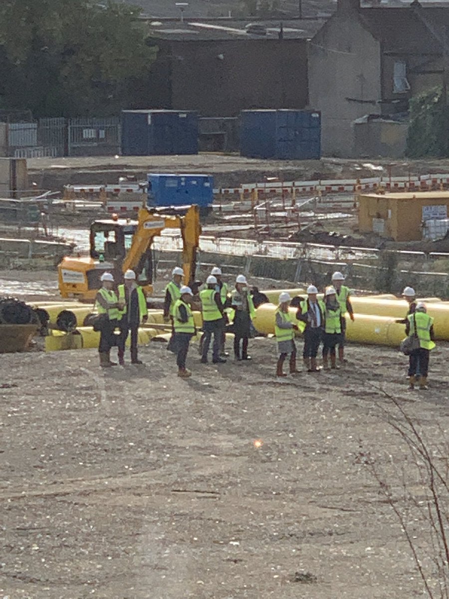 MattTaylorVisP's tweet photo. On site today at Meridian Water with Housing Minister, Esther McVey MP and Leader of Enfield Council, Cllr Nesil Caliskan: remediation works almost complete; new train station only 15mins to Stratford; HIF funding secured and c1000 homes to be delivered in Phase1 &amp; 50% affordable https://t.co/u3sWvq6iRn