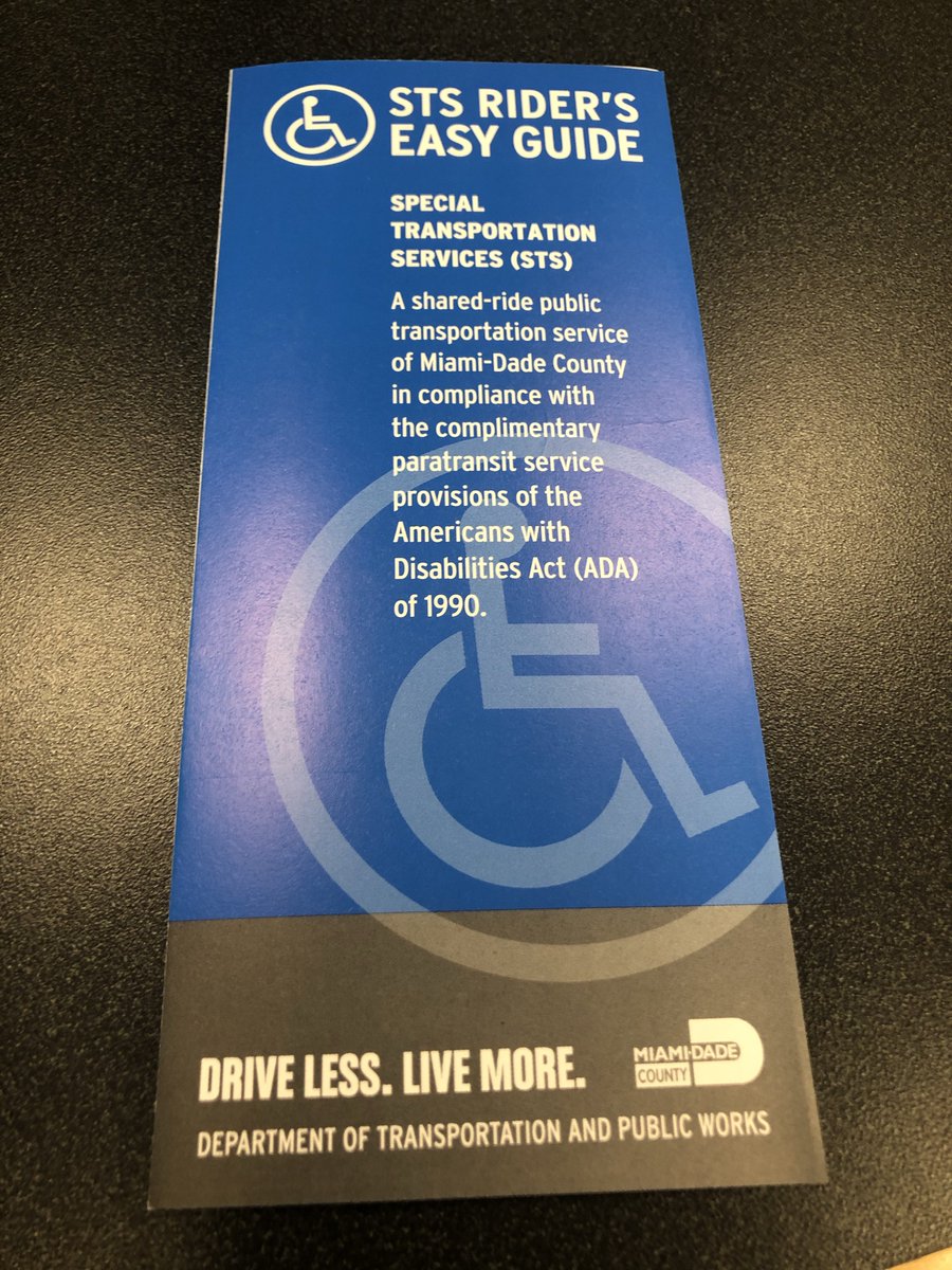 hellopushtoopen's tweet photo. Miami Dade county residents with disabilities are eligible for Special Transportation Services (STS), even visitors from out of town. Trips can be rsvp'd online at https://t.co/xHpVkZgPJa or via phone at (305) 871-1111 https://t.co/3y4YzezxYb