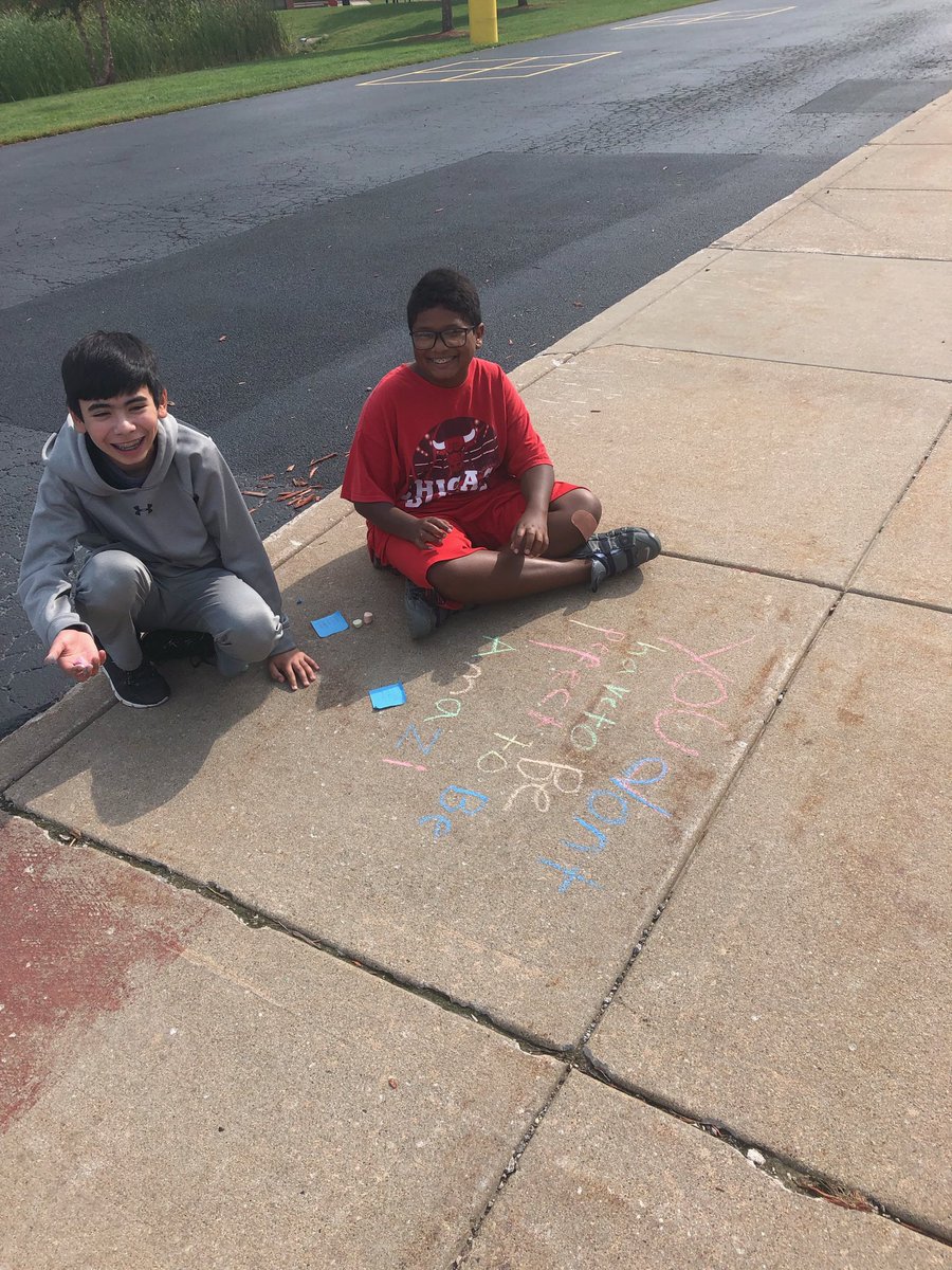 A few weeks ago, Mrs. Johnigk and I’s co-taught 6th ELA class did a kindness activity to brighten their classmates day :) they either picked or came up with a kindness quote and wrote it on the <a href="/115yis/">Yorkville Intermediate School</a> sidewalks! #coteachingchallenge