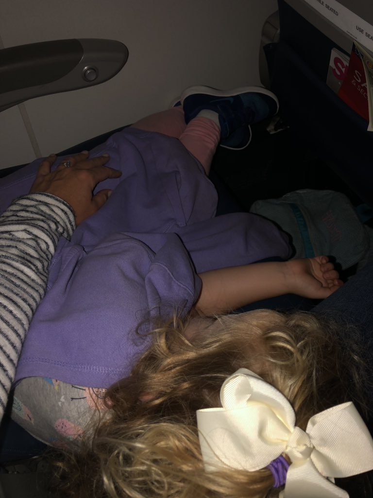 hlsears's tweet photo. Living their best #skymileslife. We had the sweetest flight crew Tuesday night from ATL to HHH β thank you @Delta for 4 ontime segments w/ two almost 4-year-olds. @scarno02 #deltacookies #tinywaters #tinygirls #flightnaps #twinning #fightforthewindowseat https://t.co/HVVpfeu6dC