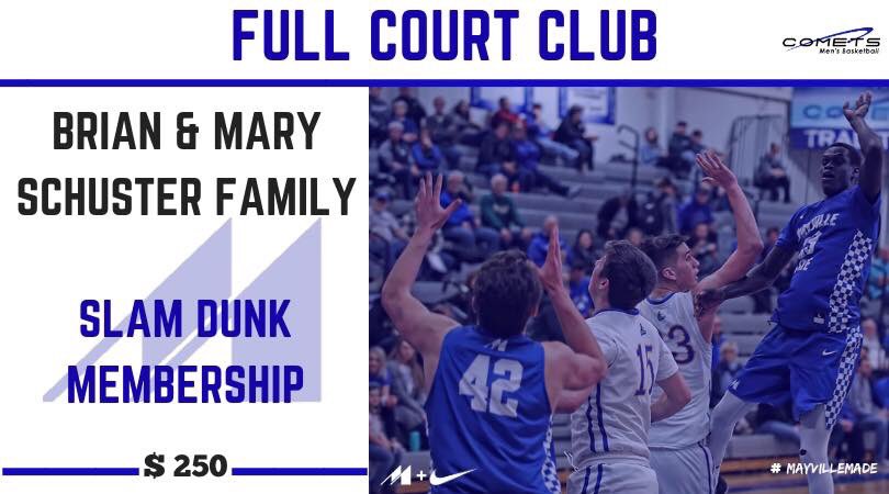 MSUCometsMBB's tweet photo. We’re getting bigger! Our 20th Full Court Club sponsorship comes from Brian &amp; Mary Schuster + Family. Thank you for your Slam Dunk membership!

Fun Fact: Dominic Schuster, son of Brian &amp; Mary, is a renowned pianist and is anxiously awaiting to perform at tonight’s Lip Sync Battle https://t.co/t2O6mvBIMR