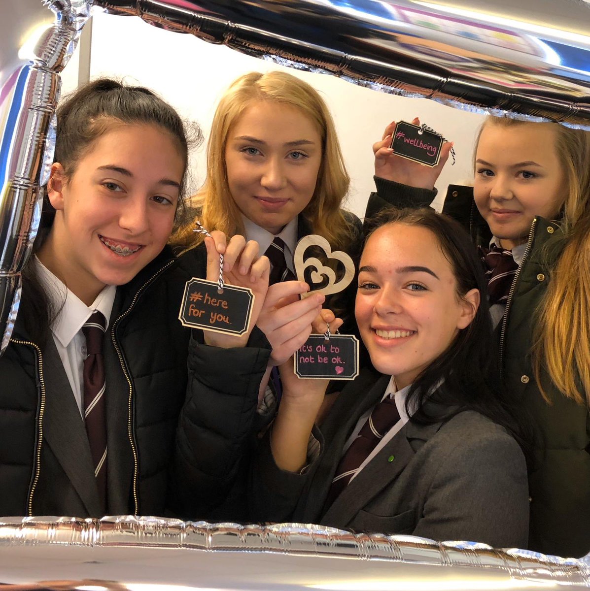 magnuscofe's tweet photo. For #WorldMentalHealthDay we put ourselves ‘in the frame’ to show anyone can struggle with their mental health but that as a school we are here to support each other. It’s an important issue to our SLG & they’ve created a brilliant initiative called #magnusminds https://t.co/95roRKqOp7