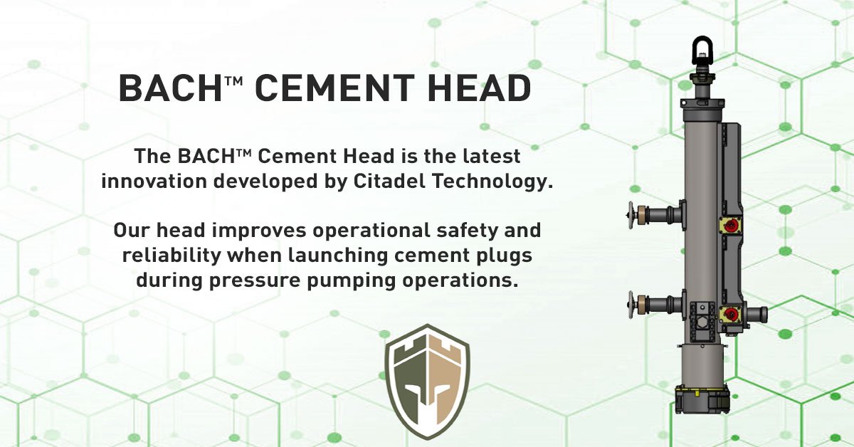 casingequipment's tweet photo. The BACH™ Cement Head is the latest innovation developed by Citadel Technology.

Our head improves operational safety and reliability when launching cement plugs during pressure pumping operations.

Learn more: https://t.co/DIsC9YNZru

#CasingSolutions #Citadel #OilfieldTech https://t.co/CHbTJk5z7E