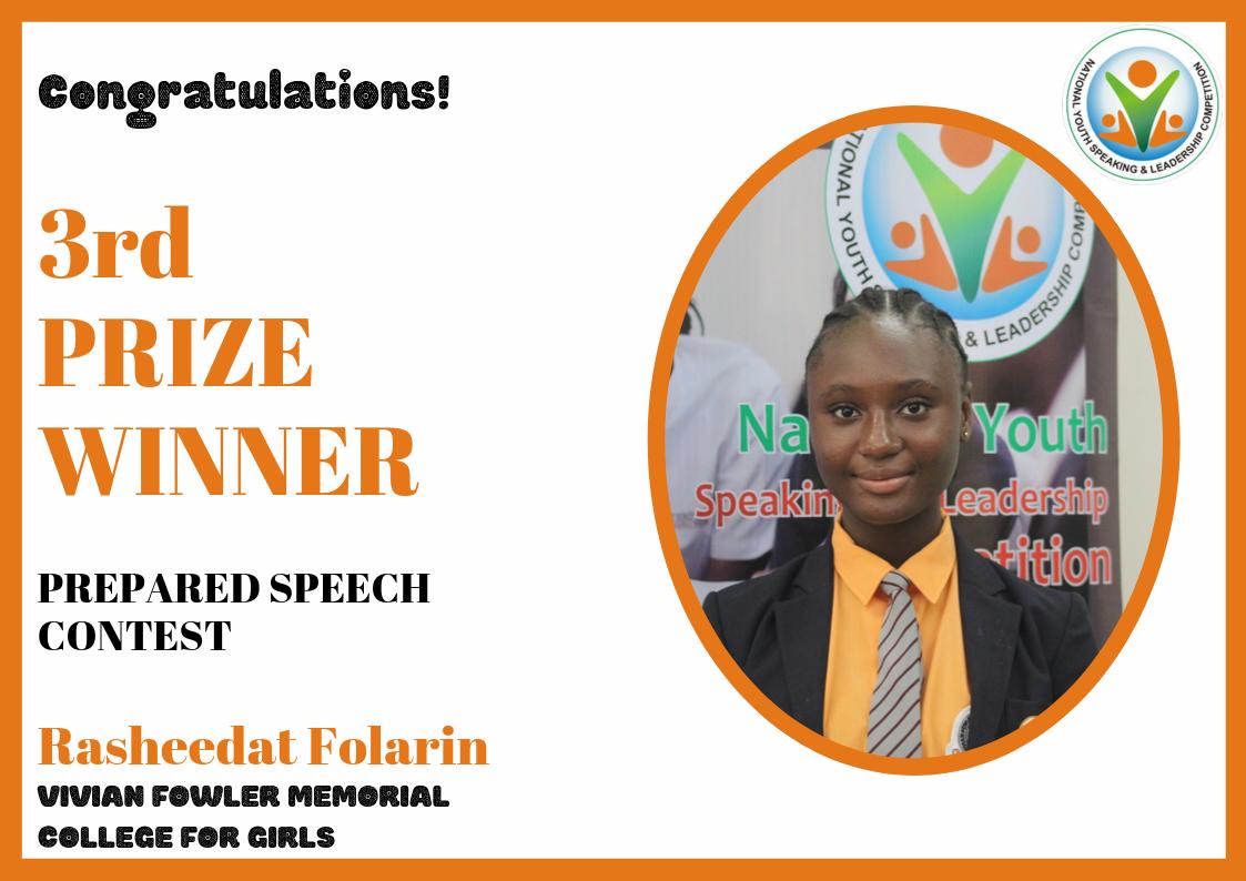nyslcompetition's tweet photo. #Congratulations to these emerging future leaders as they win the 1st, 2nd, &amp; 3rd prize in the prepared speech contest at the just concluded National Youth speaking and leadership competition. #NYSLC https://t.co/oQYULfuU0H