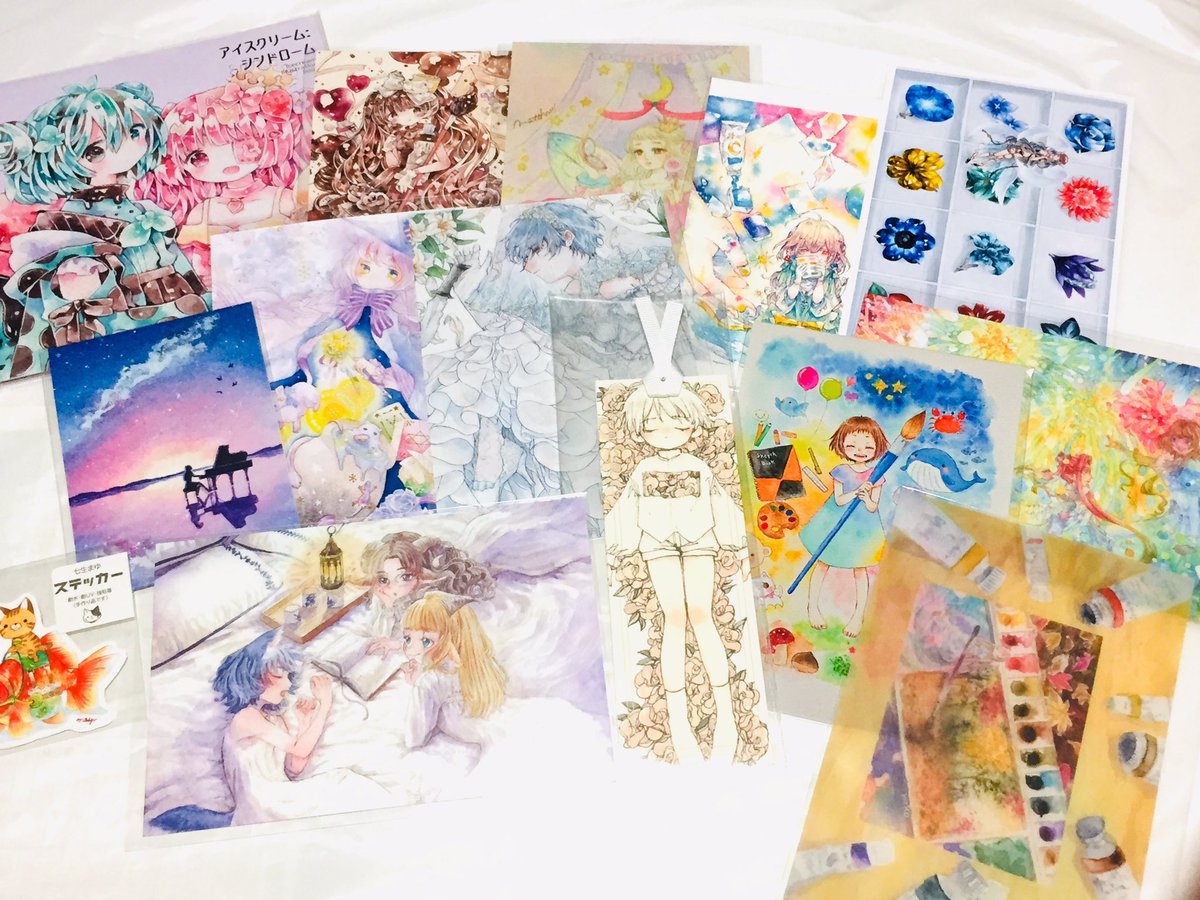 mekyonsu's tweet photo. 会期終了してしまいましたが、#COLORs2019 お伺いして来ました!作家さまそれぞれの色や画材への拘りと、楽しく制作されているのが沢山伝わって来る熱量の凄まじい空間でした...! 2回伺いましたが何回でも足りないぐらいです..
お迎えグッズの写真もカラフルになりました(*´-`) #ARTsLABo https://t.co/OKbSdJ76em