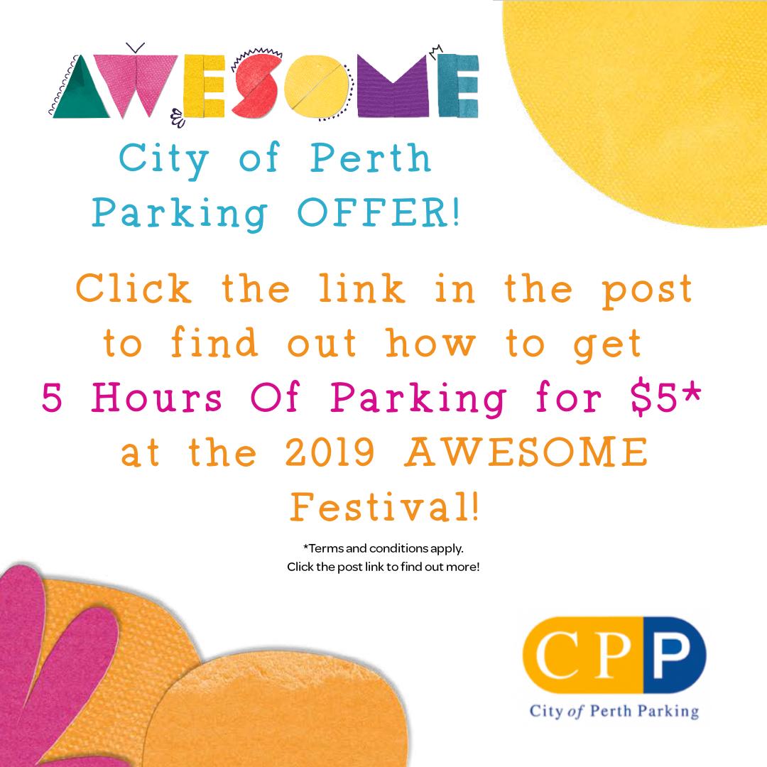 AWESOME Arts (@teamawesomearts) on Twitter photo Friday 11 October is your last chance to take advantage of the <a href="/CityofPerth/">City of Perth</a> Parking offer! Validate your #parking ticket at the Ticket Booth in the #perthculturalcentre before you pay! More details here: awesomearts.com/access-informa… Friday 11 October is your last chance to take advantage of the <a href="/CityofPerth/">City of Perth</a> Parking offer! Validate your #parking ticket at the Ticket Booth in the #perthculturalcentre before you pay! More details here: awesomearts.com/access-informa…