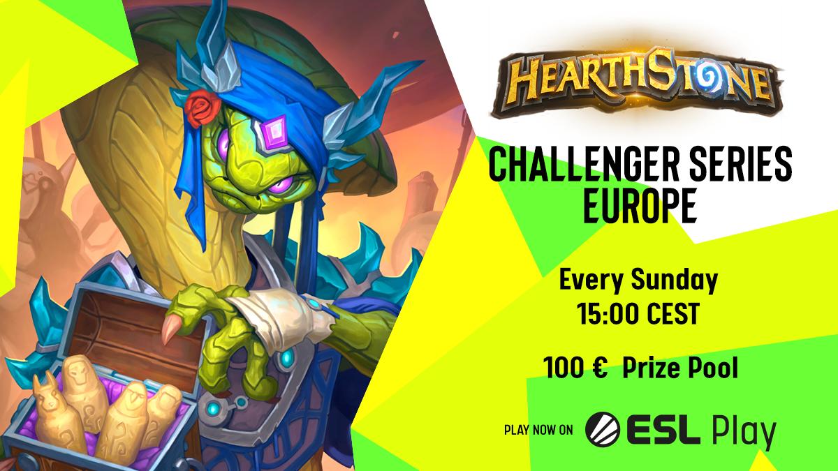 🏆 It is time for the next great cup: Challenger Series Europe with a hugh prize. Are your deck ready?

➡ Register now :: play.eslgaming.com/hearthstone/eu…