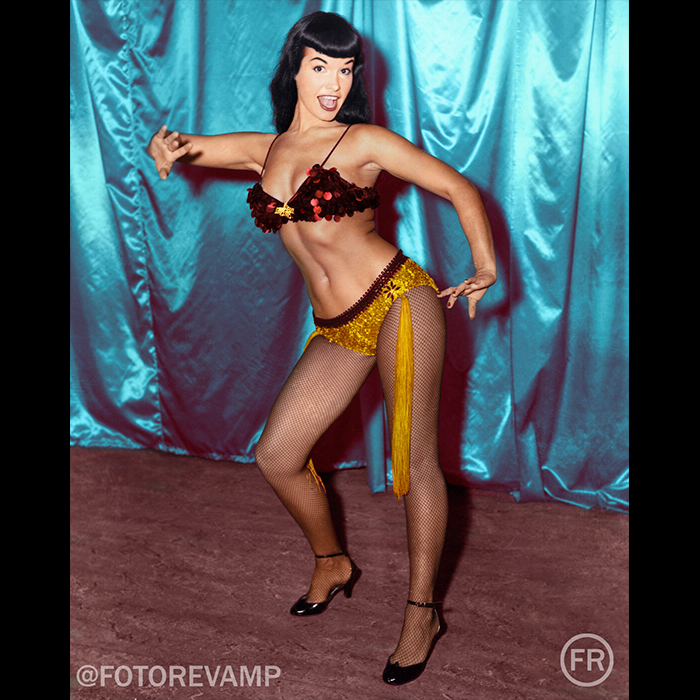 fotorevamp's tweet photo. Bettie Page coloured by me #bettiepage #damagedphoto #photorepair #oldphoto #photography #photoediting #oldphotograph #vintagephoto #photorestoration #colorizing #Colorized #photocorrection https://t.co/iYGMKUzSRq