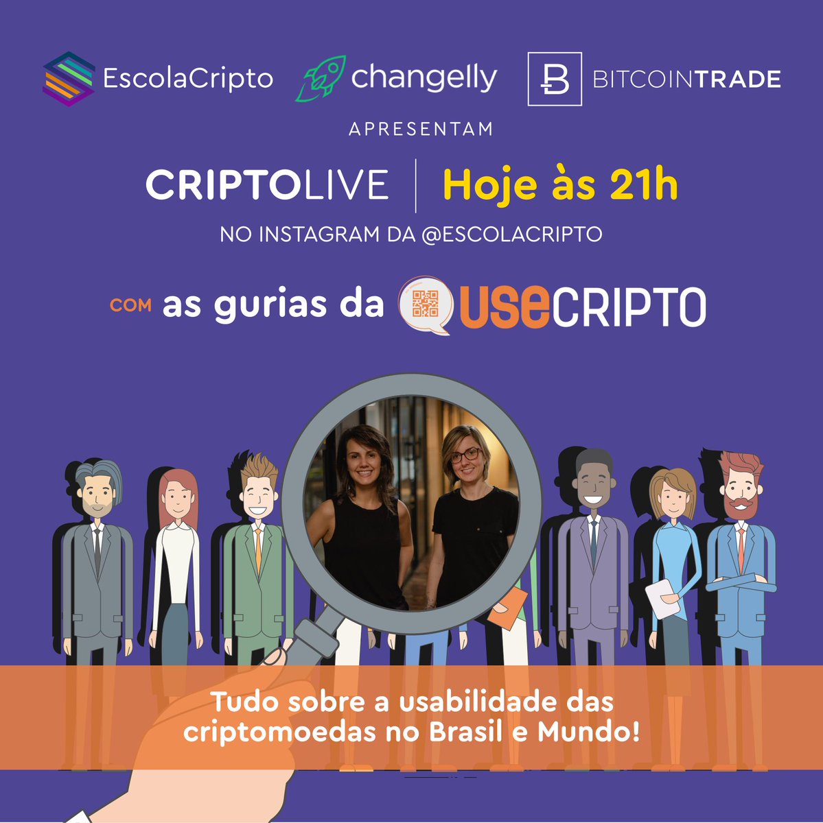 EscolaCripto's tweet photo. Nossa tradicional #CRIPTOLIVE é hoje às 21h!
O papo estará super bacana com as gurias da USECRIPTO! Não percam!
Apoio: @ChangellyBrazil e BitcoinTrade
#bitcoin #blockchain #cripto #criptoativos #criptomoedas #investimento #criptografia #tecnologia #trade #daytrade #mineração https://t.co/UzXVlCReS7