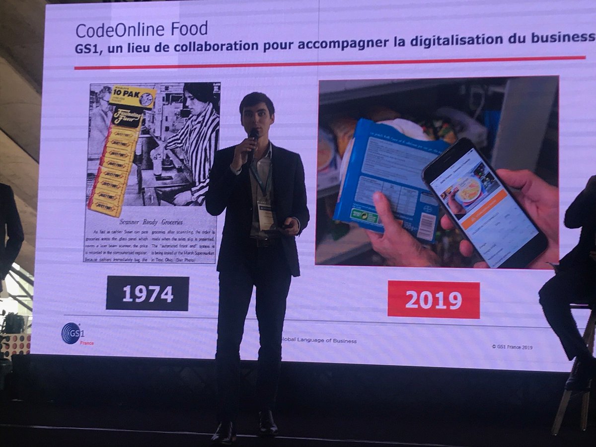 GS1France's tweet photo. [#Connect2Day]  En ce moment : la conférence "#CodeOnlineFood, libérez vos données produits !" présentée par :
@GS1France @PaulBounaud 
#codeonline  #Transparence #DataProduit https://t.co/yxffNeJO2x