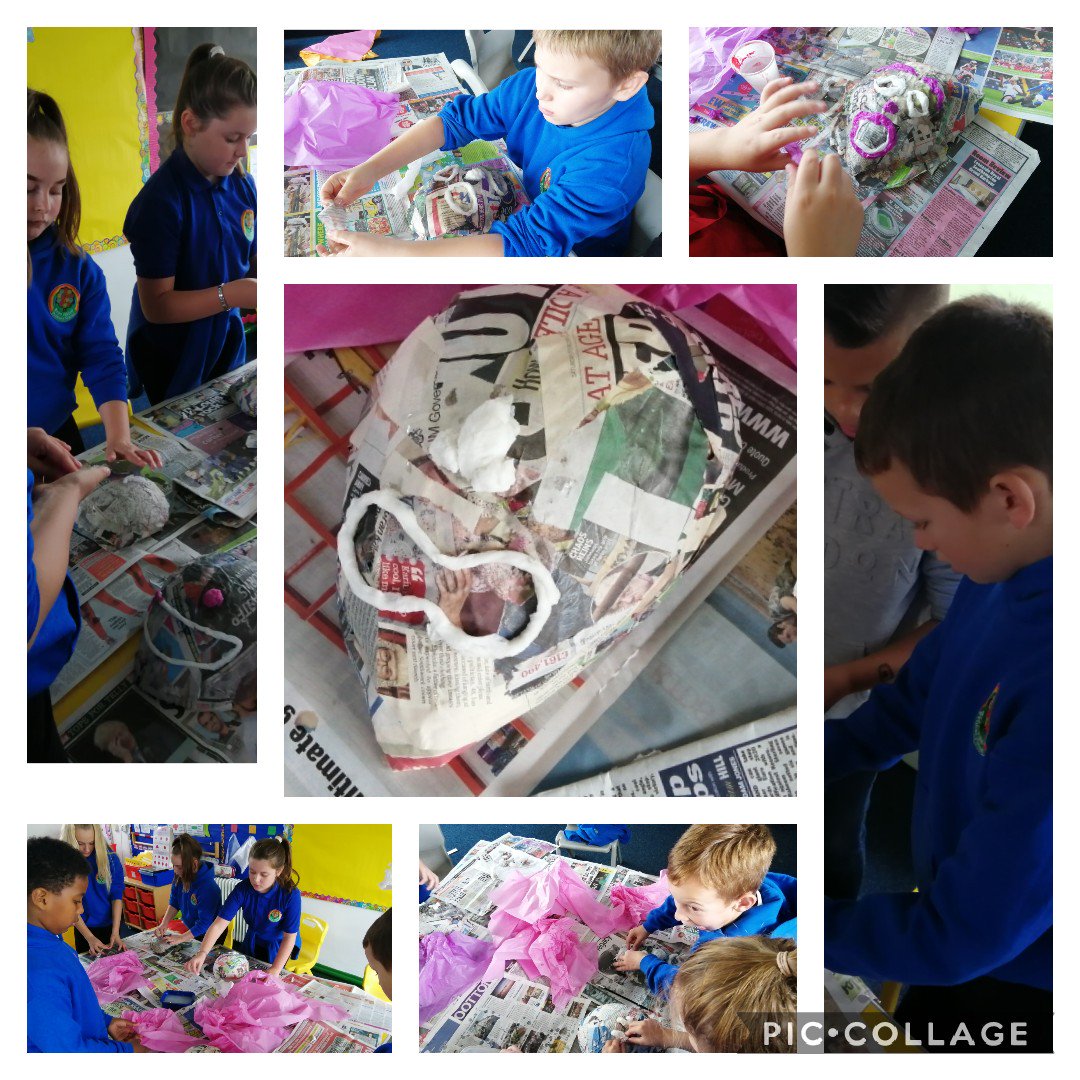 BrynHafodPrm's tweet photo. Blwyddyn 6 are using their creative skills to add features to their Samurai warrior masks as part of their DT project. So much fun getting messy! #scienceandtechnology #year6 #learningwales https://t.co/NvpBxID4AK