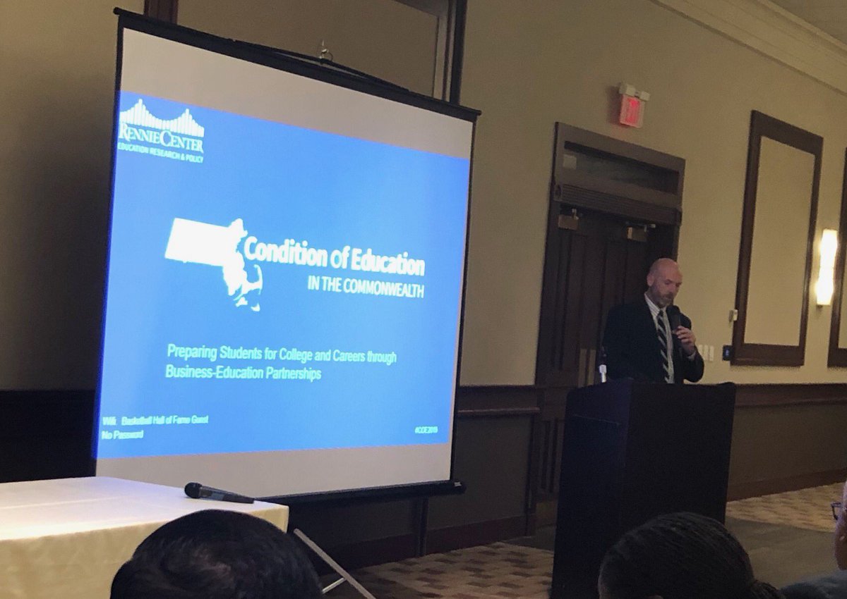 CFWM_katie's tweet photo. ⁦I’m at @Hoophall⁩ for Rennie Center Condition of Education in MA Report #COE2019 Thank you ⁦@therenniecenter⁩ Davis Foundation, SBLE &amp; others for the data and for bringing us together. https://t.co/AIZenEQolJ
