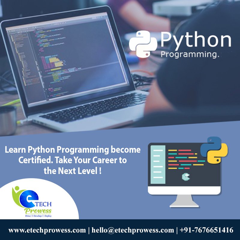 EtechProwess's tweet image. For More Details: etechprowess.com
or Call on: +91-7676651416
#PythonprogrammingcourseinBangalore
#PythonprogrammingtutorialinBangalore
#PythonprogrammingcourseinJPnagar
#PythonprogrammingtutorialinJpNagar
#PythonautomationtestingtraininginJPnagar