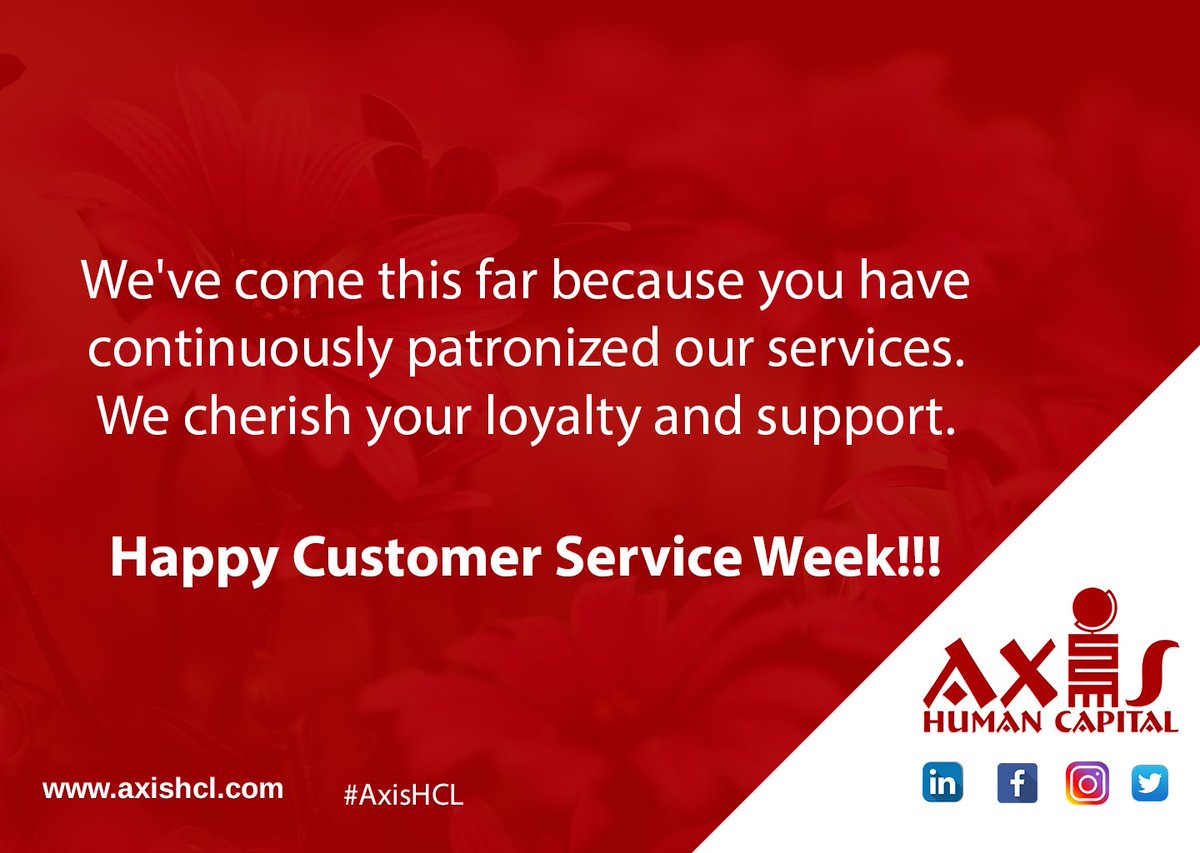 axishcl's tweet photo. Happy Customer Service Week.
#AxisHCL https://t.co/V2v1XGno2M