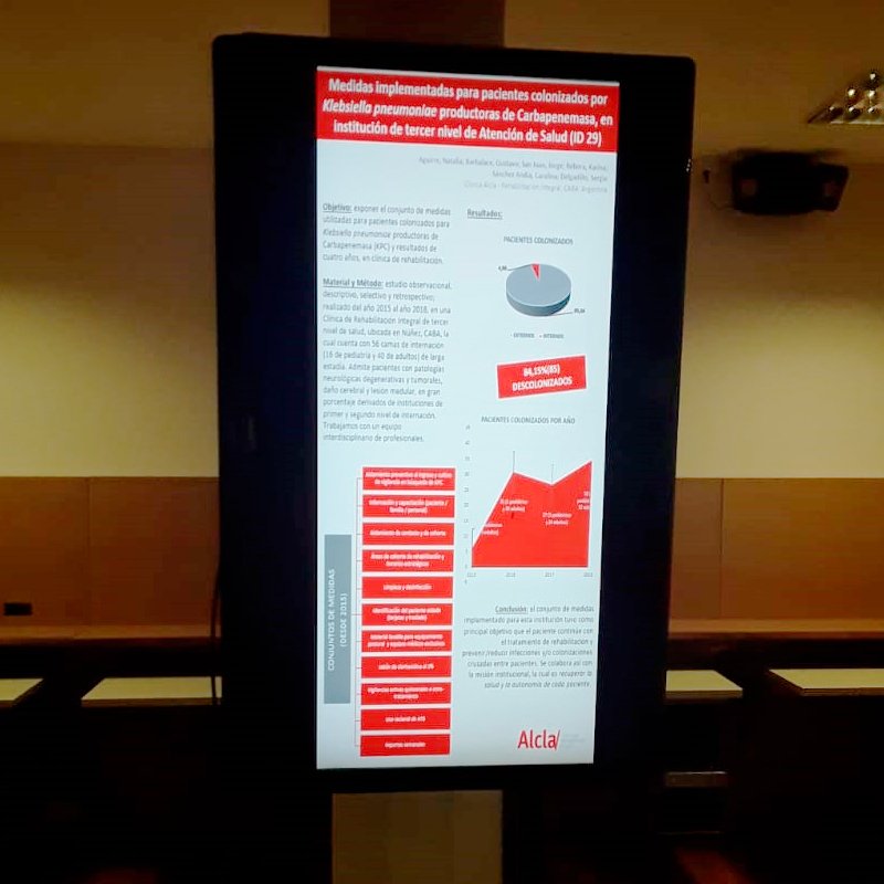 ClinicaAlcla's tweet photo. La Lic. Natalia Aguirre, Enfermera especializada en Control de Infecciones y Epidemiología de Alcla, presentó dos trabajos científicos en el “19º Congreso Arg. de Control de Infecciones, Epidemiología y #SeguridadDelPaciente”, organizado por #ADECI. https://t.co/5woi5gME9K