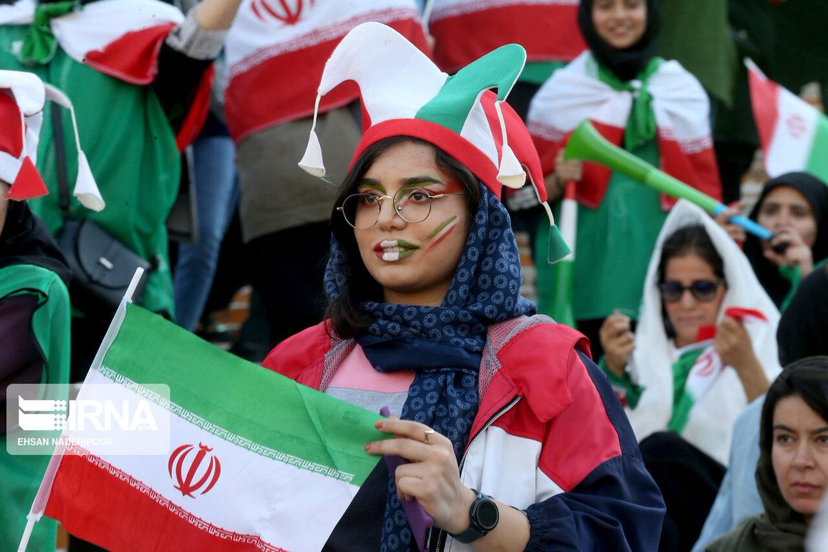 KianSharifi's tweet photo. #Iran is playing #Cambodia in Tehran in less than an hour, but it is women in Azadi Stadium that have stolen the show. Allowed to watch an official game in a stadium for the first time since 1979, Iranian women will get to cheer loud &amp; proud for their team.

#با_من_به_ورزشگاه_بیا https://t.co/WCkUS7To67