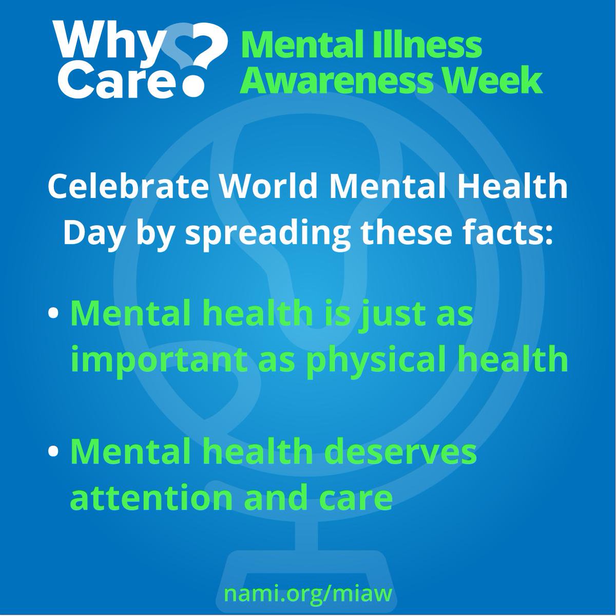 NAMICommunicate's tweet image. Today is #WorldMentalHealthDay! Mental health care is health care – and taking care of your mental health is just as important to your overall wellbeing as your physical health.
