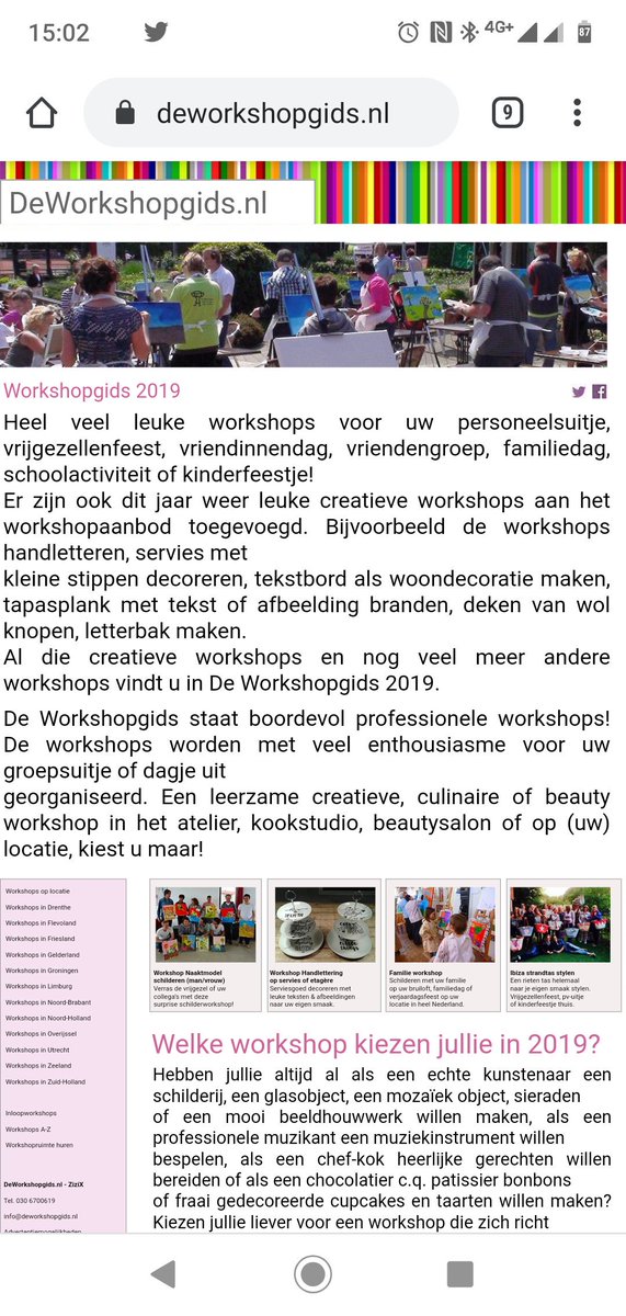 Uitje of Bedrijfsuitje organiseren? DeWorkshopgids.nl #workshop #clinic #cursus #training #workshops #uitje #bedrijfsuitje #uitjes  #bedrijfsuitjes #teamuitje #groepsuitje #cursussen  #clinics #leermetplezier