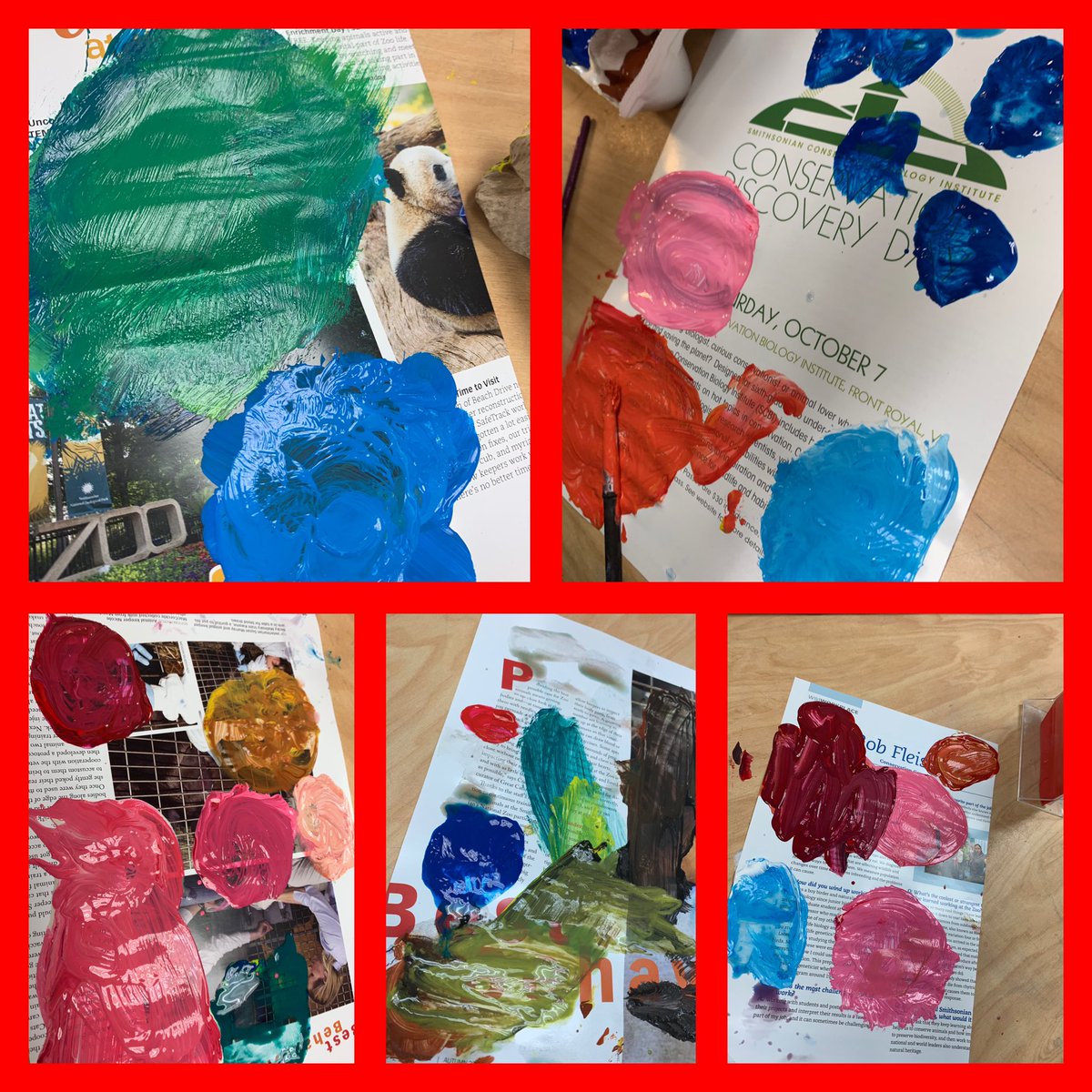 cutelisart's tweet photo. When you give kids ONLY the primaries, black, and white this happens...they learn to make their own colors!!! #apsarts #artsed #workthatmatters #sethgodin #solveinterestingproblems https://t.co/FHUKWRRcyY