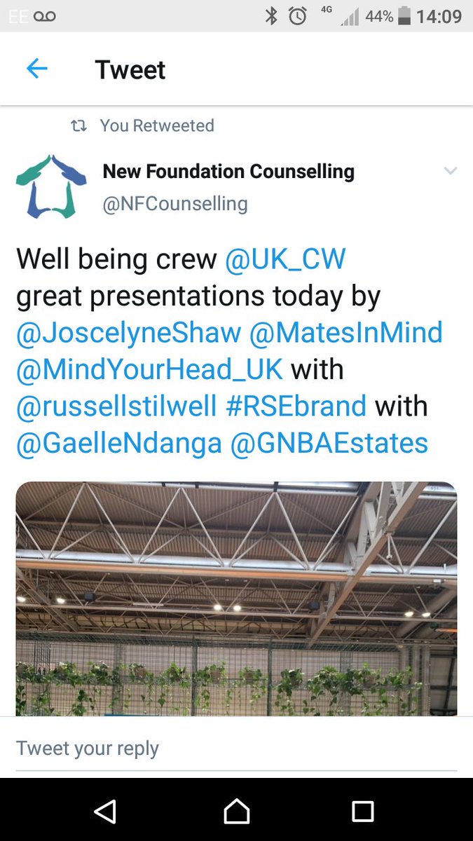 Just been to see the well being section <a href="/UK_CW/">UK Construction Week</a> <a href="/NFCounselling/">New Foundation Counselling</a> <a href="/MatesInMind/">Mates In Mind</a> <a href="/MindYourHead_UK/">MIND YOUR HEAD</a>. How many lives does keeping silent take? There are places to talk #WorldMentalHealthDay #MentalHealthAwareness #suicide #EveryMindMatters