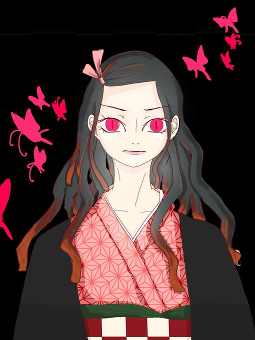 ヘタミン:さんがTwitterに投稿した竈門禰豆子(鬼滅の刃)のイラスト。