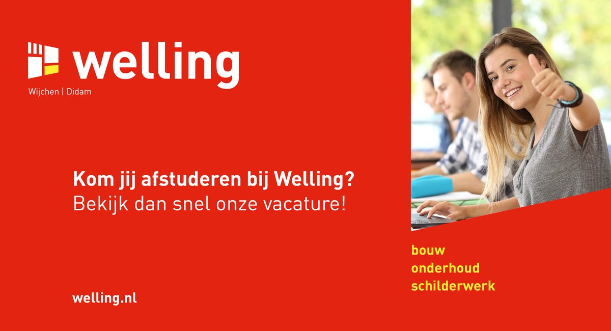 Stagiair(e) Bouwkunde gezocht! 

Vanaf 28 februari 2020 hebben wij een stageplaats beschikbaar voor 1 of 2 studenten in de omgeving van Nijmegen. 

Bekijk de vacature hier -> welling.nl/vacature-afstu…

#stage #afstudeerstage #vacature #bouwkunde #faalkosten