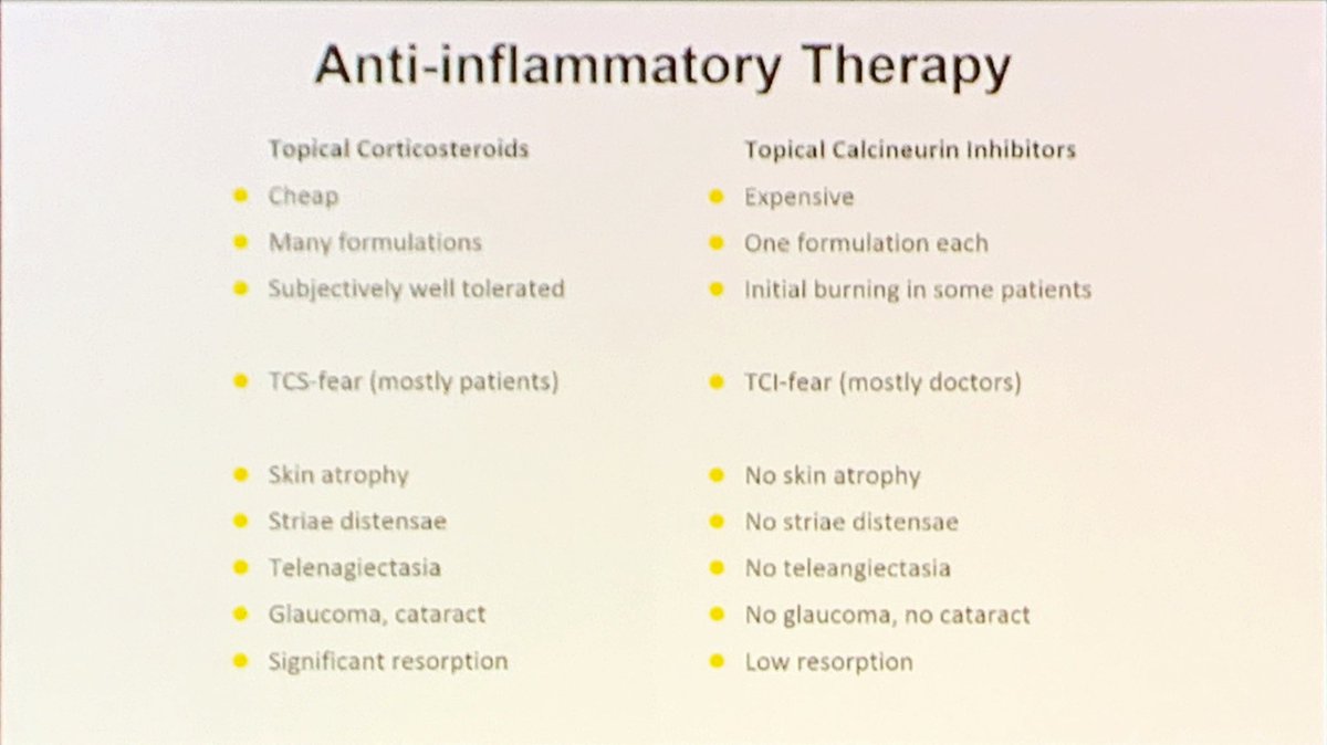 DraBorregon's tweet image. Comparison between topical corticosteroids and topical calcineurin inhibitors. #EADV2019
#RollUpWithConfidence
#DEVELOPEDWITHCONFIDENCE #DEVELOPEDWITHDERMS
@CeraVe
@CeraVe_es