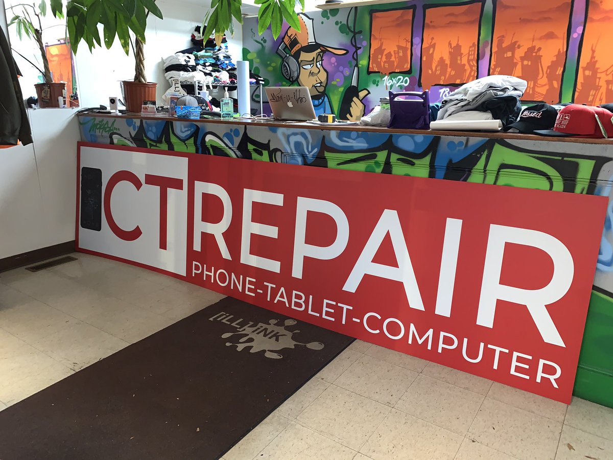 iLLinkCT's tweet photo. Backlit 12' storefront #sign for a new phone repair shop in #NewMilford #connecticut https://t.co/3qOuCa9d1F